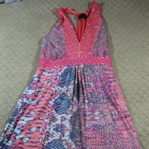 Hale Bob Size XS Blue & Pink Halter Dress
